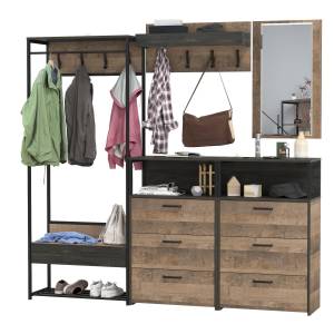 Прихожая в стиле лофт Трувор № 226 цвет дуб гранж песочный/интра