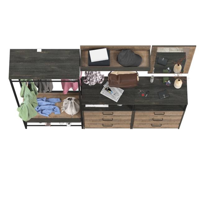 Прихожая в стиле лофт Трувор № 226 цвет дуб гранж песочный/интра