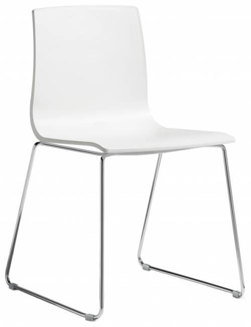 Стул пластиковый на полозьях Alice хром, лен 530х510х800 мм