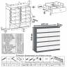 Большой комод МК1200.10 десять ящиков и письменный стол МСП1200 Мори цвет графит/белый