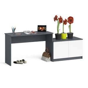 Стол письменный 1200 Мори с тумбой с дверками цвет графит/белый