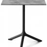 Стол ламинированный обеденный Tripe черный, цементный 600х600х740 мм
