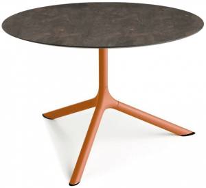 Столик ламинированный кофейный Tripe Maxi терракотовый, кортен Ø800х510 мм