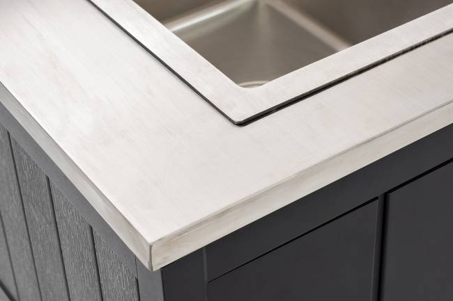 Модуль уличной кухни из алюминия БЕЙС (мойка из нержавеющей стали)