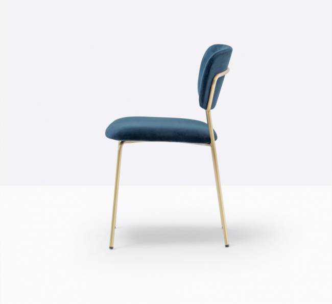 Стул с обивкой Jazz античная латунь, синий 485х515х785 мм Стул с обивкой Jazz античная латунь, синий 485х515х785 мм