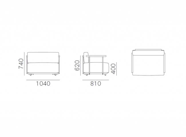 Кресло мягкое Arki-Sofa белый, серый 1040х810х740 мм
