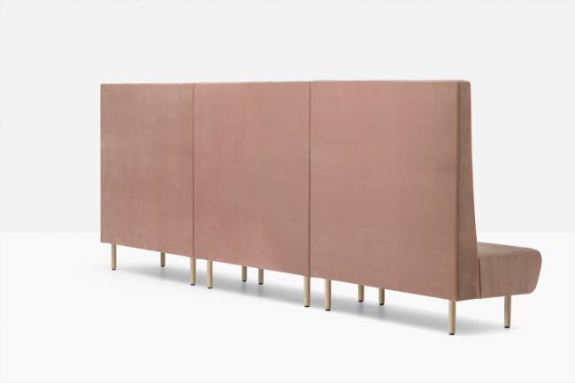 Диван модульный мягкий Modus 2.0 беленый ясень, розовый 3900х640х1400 мм Диван модульный мягкий Modus 2.0 беленый ясень, розовый 3900х640х1400 мм