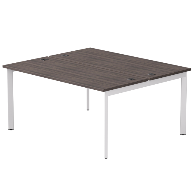 Бенч-система на 2 места Everprof EVO на металлокаркасе 1580х670(1370)x755 опоры 45гр Дуб Пасадена/Белый