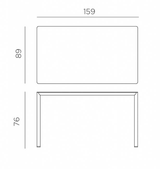 Стол обеденный ламинированный Piave 160х90 антрацит 1590х890х760 мм