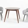 Стол Сканди К 90 орех с креслами Пичч велюр серый