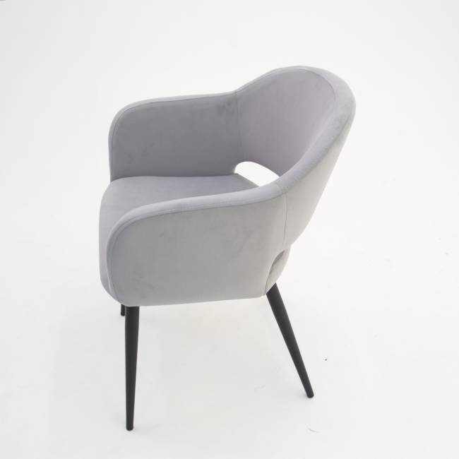 Стол Сканди К 90 орех с креслами Пичч велюр серый