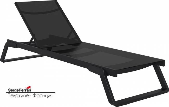 Шезлонг-лежак металлический Tropic черный 2100х720х310 мм