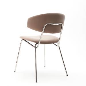 Дизайнерский стул FIT латте, основание хром