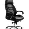 Кресло офисное / Порше / Porsche / черная  кожа / алюминиевая база