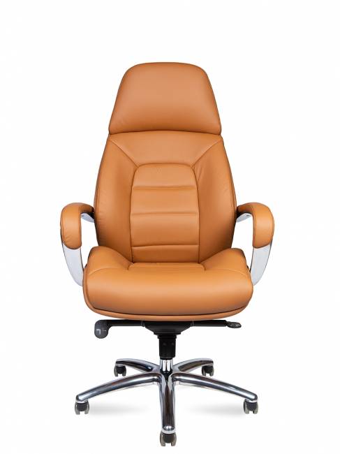 Кресло офисное / Porsche / светло-коричневая кожа/ алюминий крестовина Кресло офисное / Porsche / светло-коричневая кожа/ алюминий крестовина