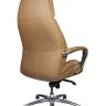Кресло офисное / Порше / Porsche / светло-коричневая кожа / алюминий крестовина
