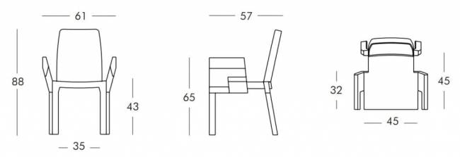 Кресло пластиковое Doublix Standard 610х570х880 мм