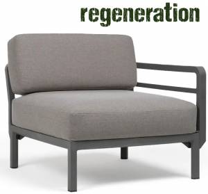 Модуль правый/левый пластиковый с подушками Maximo Elemento Terminale DX/SX базальт, лава 930х940х790 мм