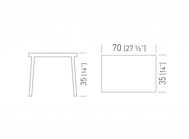 Стол ламинированный кофейный Stefanino 700х350х350 мм