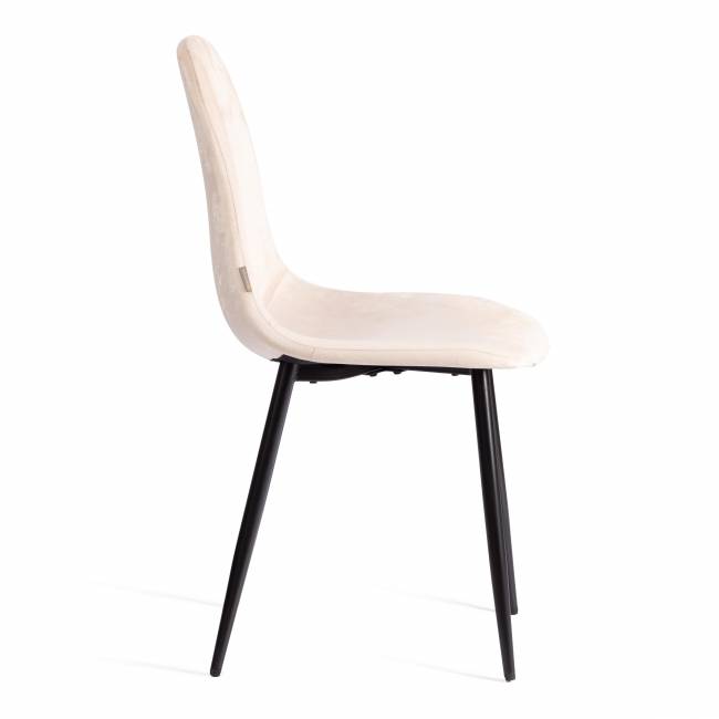 Стул BREEZE (mod. JSC-58) Велюр/металл , 44 х 53 х 86 см, creamy (кремовый) HLR 5 / черный (Комплект из 4 шт.) кремовый Велюр/металл