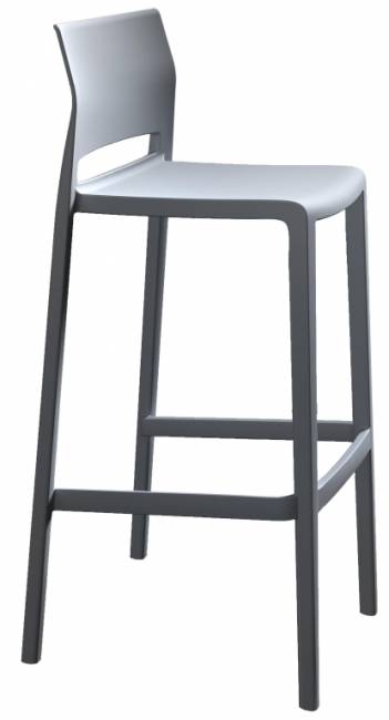 Стул пластиковый барный Bakhita 76 жемчужно-серый 480х470х1030 мм Стул пластиковый барный Bakhita 76 жемчужно-серый 480х470х1030 мм