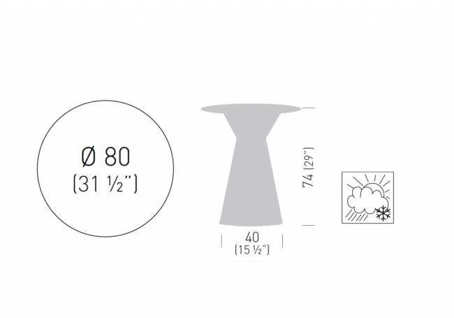 Стол ламинированный Roller Table Ø800х740 мм