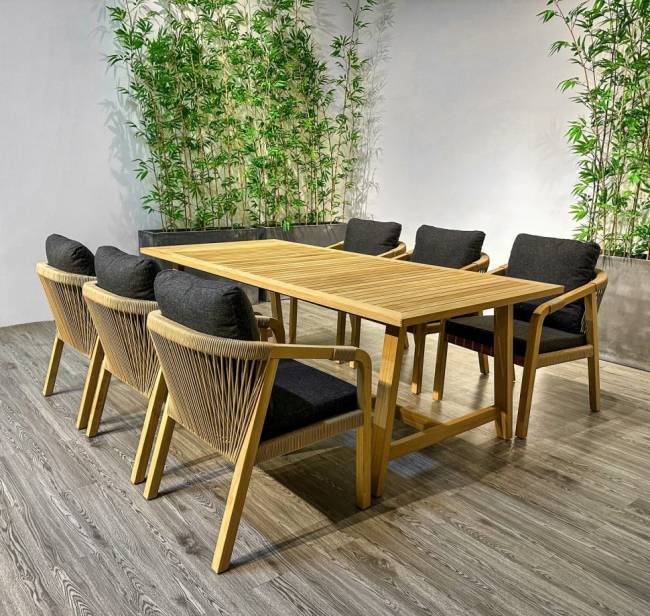 Обеденная группа LEONOREN каркас тик / стол тик 220 Обеденная группа LEONOREN каркас тик / стол тик 220