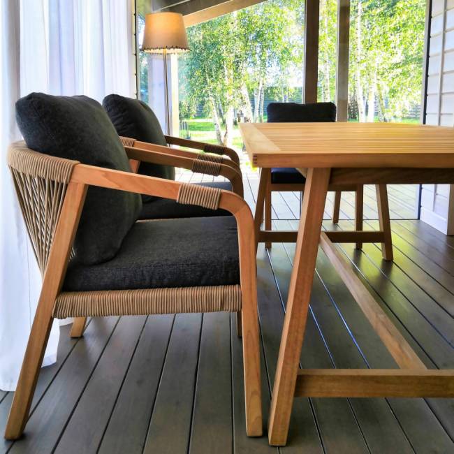 Обеденная группа LEONOREN каркас тик / стол тик 220 Обеденная группа LEONOREN каркас тик / стол тик 220