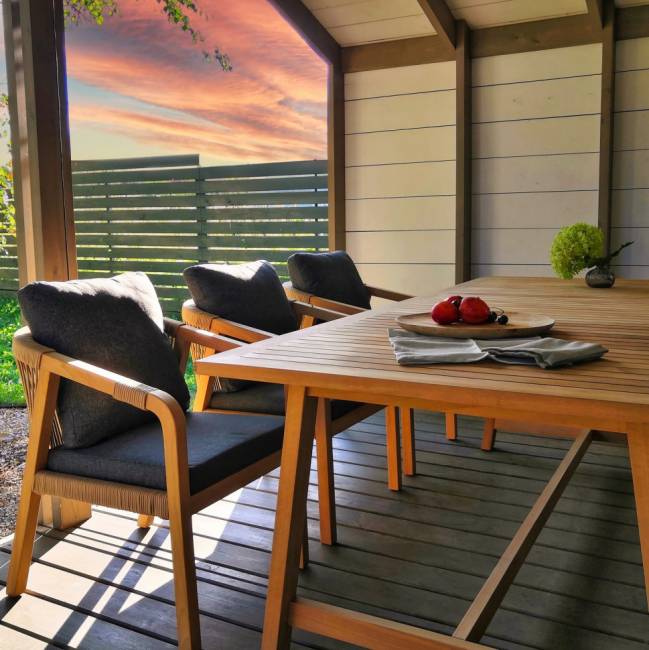 Обеденная группа LEONOREN каркас тик / стол тик 220 Обеденная группа LEONOREN каркас тик / стол тик 220