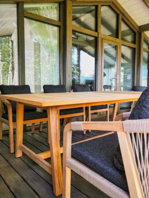 Обеденная группа LEONOREN каркас тик / стол тик 220 Обеденная группа LEONOREN каркас тик / стол тик 220