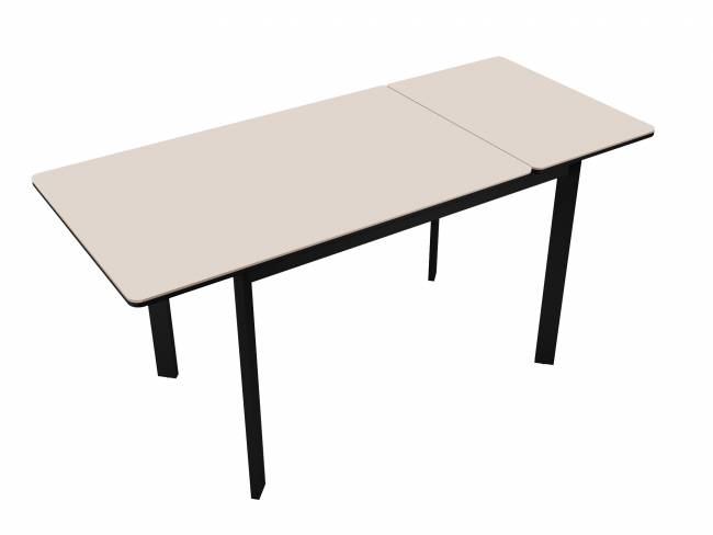 Стол DikLine LK90 Керамика Krater Perla (бежевый матовый) /подстолье черное/опоры черные