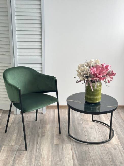 Стул ДИЛЛ, цвет H-30 изумрудный, велюр / черный каркас М-City