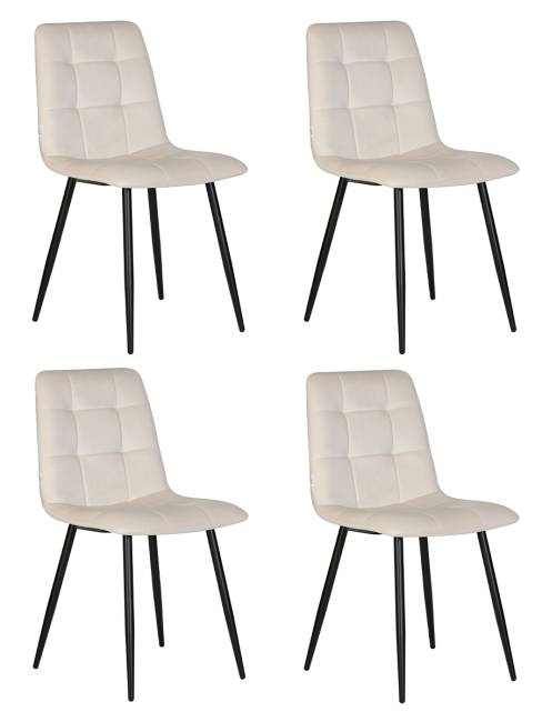 Набор 4 шт Стул обеденный DOBRIN CHILLY, Кремовый Holland 05, основание черное