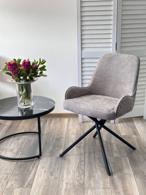 Стул ЛУИДЖИ ДАНС 180 град. поворотный, NORDIC 85 Серый / Черный каркас, M-City