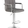 Набор 2 шт Стул барный DOBRIN KRUGER ARM, серый велюр (MJ9-75)