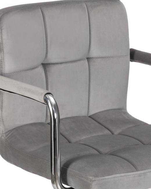 Набор 2 шт Стул барный DOBRIN KRUGER ARM, серый велюр (MJ9-75)