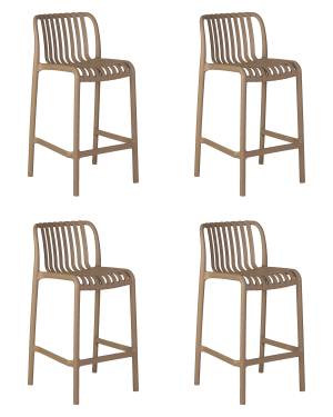 Набор 4 шт Стул полубарный DOBRIN CHLOE, бежевый