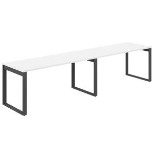 AG.176.WH.V.72.AN / Рабочая станция s-b-s 3200х700х750 / профиль О-образный: 70х20 антрацит; столешница с вырезом; столешница: белый