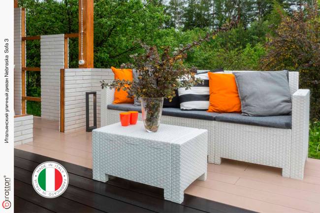 Комплект мебели NEBRASKA SOFA 3 (3х местный диван), белый