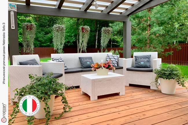 Комплект мебели NEBRASKA SOFA 3 (3х местный диван), белый