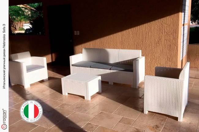 Комплект мебели NEBRASKA SOFA 3 (3х местный диван), белый