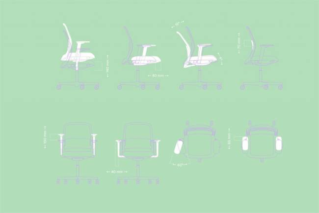 Кресло офисное на колесах Polar 750х750х875-1015 мм