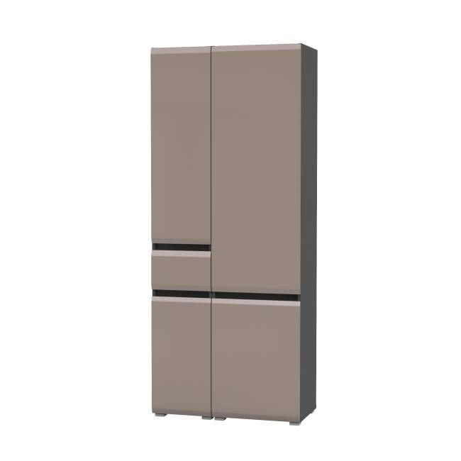 Шкаф с ящиком и шкаф в гостиную Сидней цвет антрацит/МДФ веллюто капучино