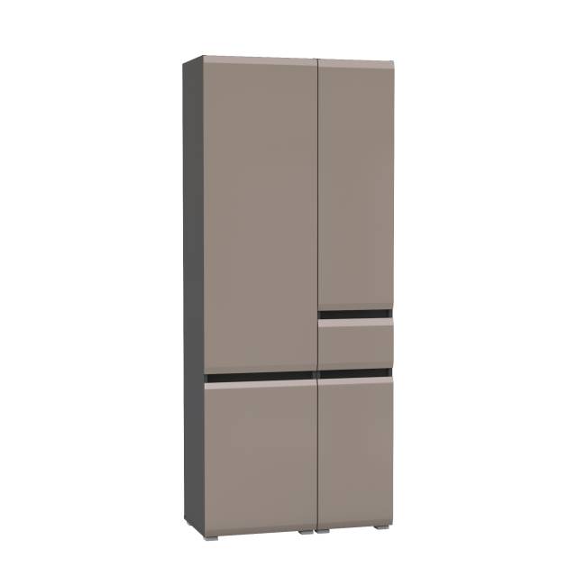 Шкаф с ящиком и шкаф в гостиную Сидней цвет антрацит/МДФ веллюто капучино