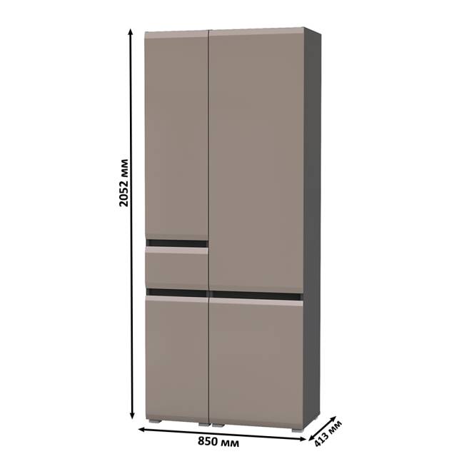 Шкаф с ящиком и шкаф в гостиную Сидней цвет антрацит/МДФ веллюто капучино