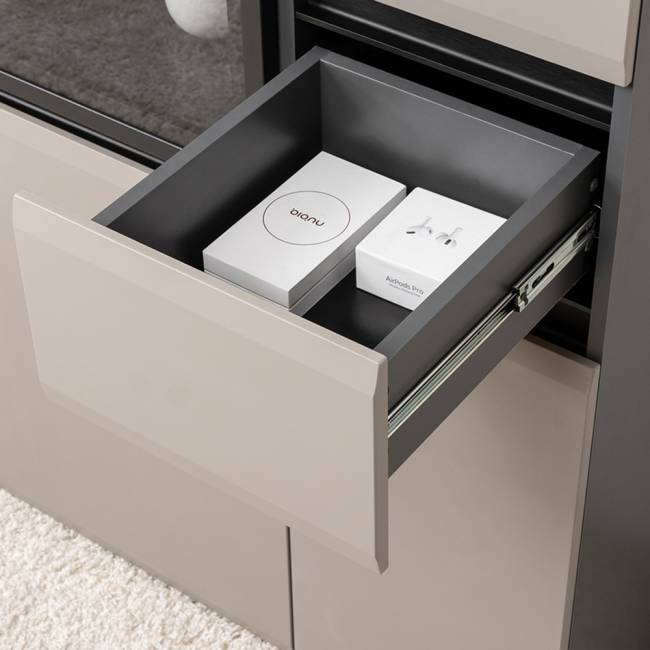 Шкаф с ящиком и шкаф в гостиную Сидней цвет антрацит/МДФ веллюто капучино