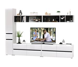 Мебель для гостиной Сидней № 78 цвет белый/чёрный/МДФ белый глянец