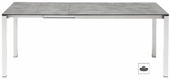 Стол ламинированный раздвижной Pranzo Extendable белый, цементный 1200-1600-2000х790х750 мм