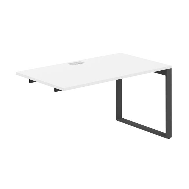 AG.188.WH.L.72.AN / Секция рабочей станции 1400х800х750 / профиль О-образный: 70х20 антрацит; лючок: серебро; столешница: белый