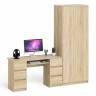 Стол компьютерный МС-2 две тумбы с ящиками с двухдверным шкафом Мори цвет дуб сонома